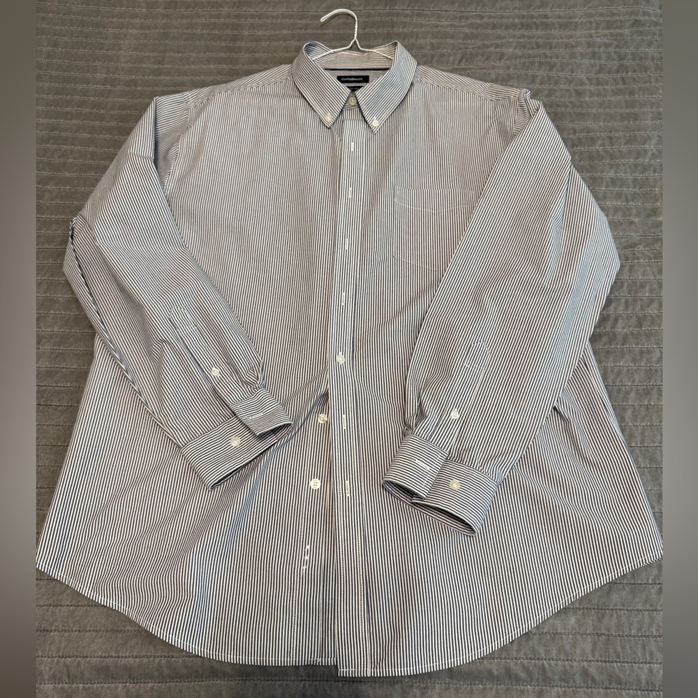 Croft & Barrow Black and White Striped Casual Shirt